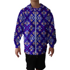 Symmetry Digital Art Pattern Blue Kids  Hooded Windbreaker