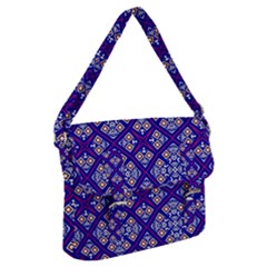 Symmetry Digital Art Pattern Blue Buckle Messenger Bag