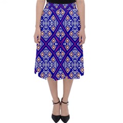 Symmetry Digital Art Pattern Blue Classic Midi Skirt