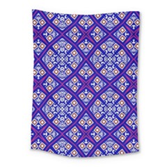 Symmetry Digital Art Pattern Blue Medium Tapestry