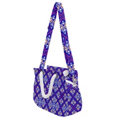 Symmetry Digital Art Pattern Blue Rope Handles Shoulder Strap Bag by Pakrebo