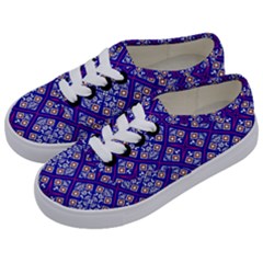 Symmetry Digital Art Pattern Blue Kids  Classic Low Top Sneakers by Pakrebo