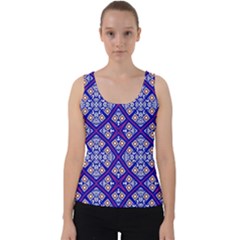 Symmetry Digital Art Pattern Blue Velvet Tank Top