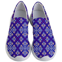 Symmetry Digital Art Pattern Blue Women s Lightweight Slip Ons