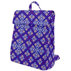 Symmetry Digital Art Pattern Blue Flap Top Backpack