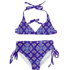 Symmetry Digital Art Pattern Blue Kids  Classic Bikini Set