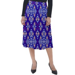 Symmetry Digital Art Pattern Blue Classic Velour Midi Skirt 