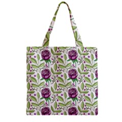 Default Texture Background Floral Zipper Grocery Tote Bag