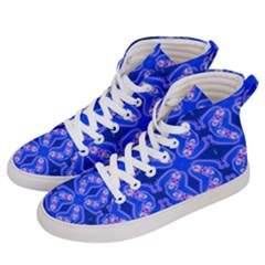 Seamless Fractal Blue Wallpaper Women s Hi-top Skate Sneakers by Pakrebo