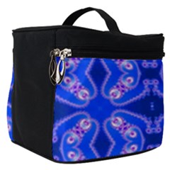 Seamless Fractal Blue Wallpaper Make Up Travel Bag (small) by Pakrebo