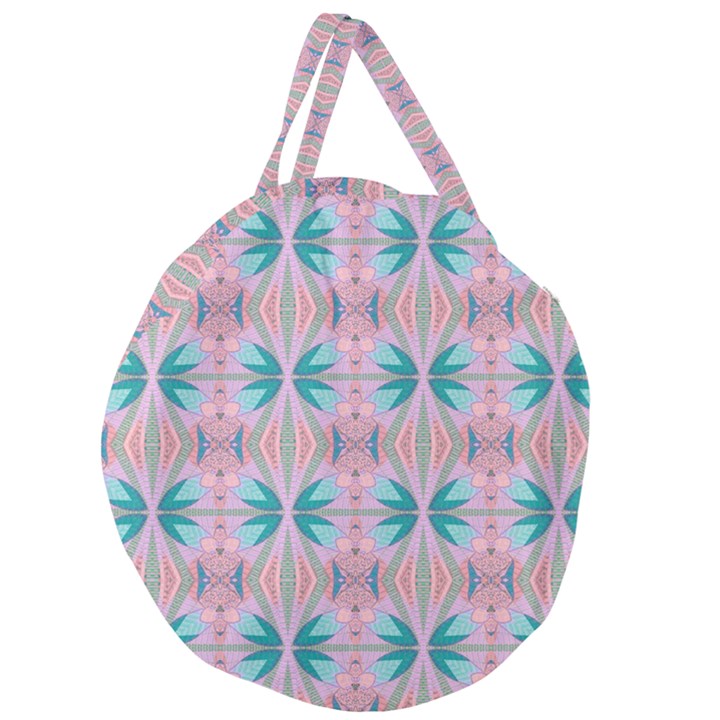 Seamless Wallpaper Pattern Giant Round Zipper Tote