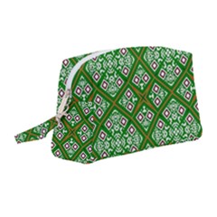 Symmetry Digital Art Pattern Green Wristlet Pouch Bag (medium) by Pakrebo