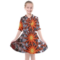 Fractal Rendering Spiral Twist Art Kids  All Frills Chiffon Dress by Pakrebo