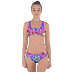 Fractals Abstraction Space Criss Cross Bikini Set by Pakrebo