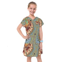Fractal Rendering Pattern Abstract Kids  Drop Waist Dress by Pakrebo