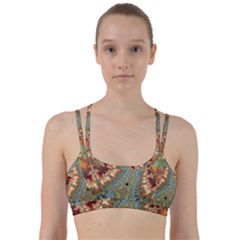 Fractal Rendering Pattern Abstract Line Them Up Sports Bra by Pakrebo