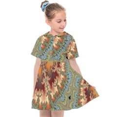 Fractal Rendering Pattern Abstract Kids  Sailor Dress by Pakrebo