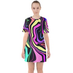 The 80s R Back Sixties Short Sleeve Mini Dress by designsbyamerianna