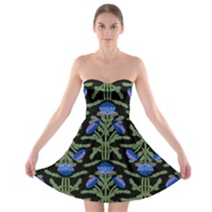 Pattern Thistle Structure Texture Strapless Bra Top Dress by Pakrebo