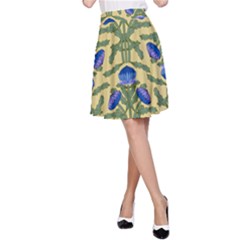 Pattern Thistle Structure Texture A-line Skirt by Pakrebo