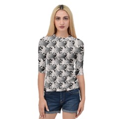 Seamless Tessellation Background Quarter Sleeve Raglan Tee