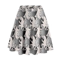 Seamless Tessellation Background High Waist Skirt