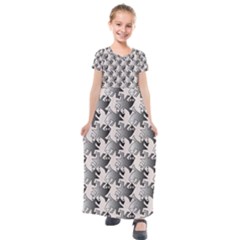 Seamless Tessellation Background Kids  Short Sleeve Maxi Dress