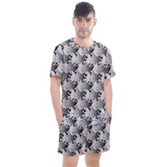 Seamless Tessellation Background Men s Mesh Tee and Shorts Set