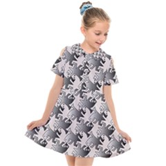 Seamless Tessellation Background Kids  Short Sleeve Shirt Dress