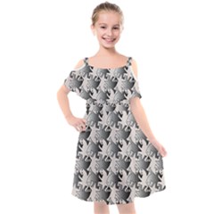 Seamless Tessellation Background Kids  Cut Out Shoulders Chiffon Dress