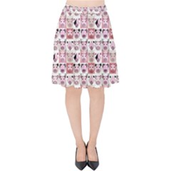 Graphic Seamless Pattern Pig Velvet High Waist Skirt by Pakrebo