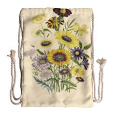 Botanical Print Antique Flora Drawstring Bag (large)