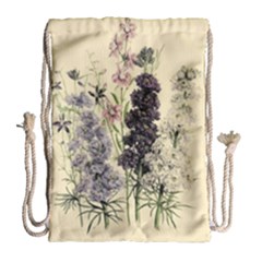 Botanical Print Antique Floral Drawstring Bag (large)