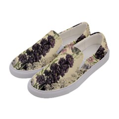 Botanical Print Antique Floral Women s Canvas Slip Ons by Pakrebo