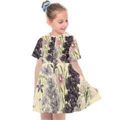 Botanical Print Antique Floral Kids  Sailor Dress by Pakrebo