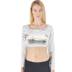 Pattern Design Nature Art Drawing Long Sleeve Crop Top