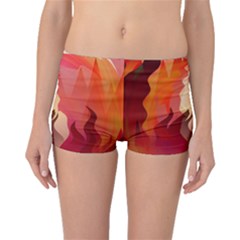 Fire Abstract Cartoon Red Hot Boyleg Bikini Bottoms by Pakrebo