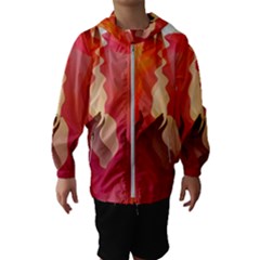 Fire Abstract Cartoon Red Hot Kids  Hooded Windbreaker by Pakrebo