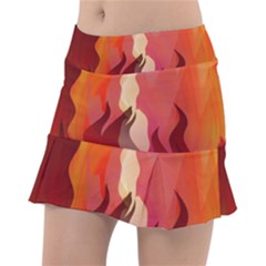 Fire Abstract Cartoon Red Hot Tennis Skirt