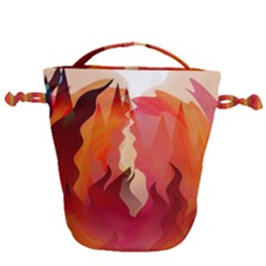 Fire Abstract Cartoon Red Hot Drawstring Bucket Bag by Pakrebo