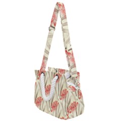 Flower Flora Leaf Wallpaper Rope Handles Shoulder Strap Bag by Pakrebo