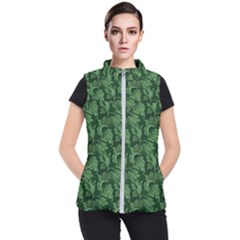 Leaf Flora Nature Desktop Herbal Women s Puffer Vest by Pakrebo