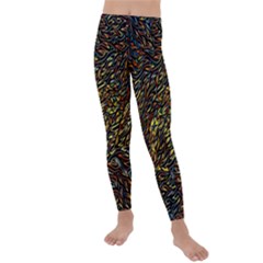 Flames Pattern Texture Gold Kids  Lightweight Velour Leggings by Pakrebo