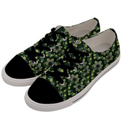 Abstract Pattern Flower Leaf Men s Low Top Canvas Sneakers by Pakrebo