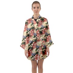 Flower Floral Decoration Pattern Long Sleeve Kimono Robe by Pakrebo