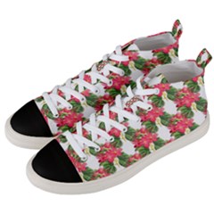 Floral Seamless Decorative Spring Men s Mid-top Canvas Sneakers by Pakrebo