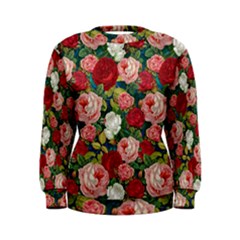 Roses Repeat Floral Bouquet Women s Sweatshirt