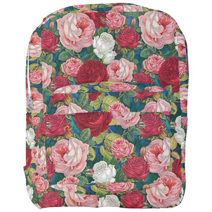 Roses Repeat Floral Bouquet Full Print Backpack
