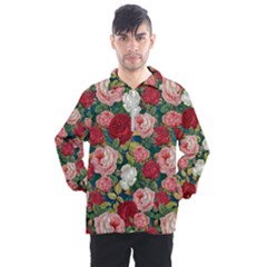 Roses Repeat Floral Bouquet Men s Half Zip Pullover by Pakrebo