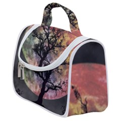 Full Moon Silhouette Tree Night Satchel Handbag by Pakrebo